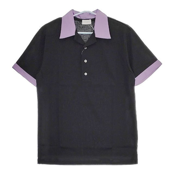 LITTLEBIG 新品 Open Collared Polo LB211-SH02 定価22000円 46 ポロシャツ ブラック パープル メンズ リトルビッグ【中古】5-0416S∞