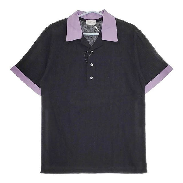 LITTLEBIG 新品 Open Collared Polo LB211-SH02 定価22000円 48 ポロシャツ ブラック パープル メンズ リトルビッグ【中古】5-0416S∞