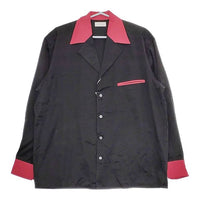 LITTLEBIG 新品 BICOLOR COLLARED SHIRT LB211-SH07 定価35200円 46 長袖シャツ ブラック メンズ リトルビッグ【中古】5-0416M∞