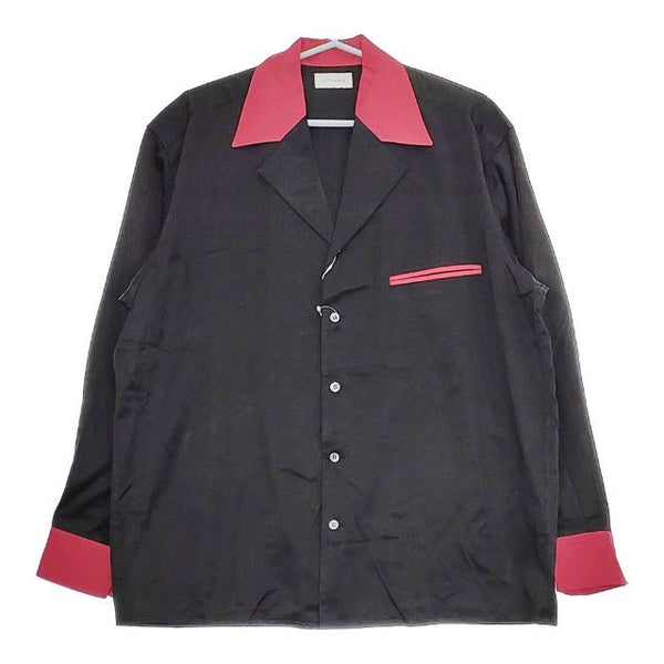 LITTLEBIG 新品 BICOLOR COLLARED SHIRT LB211-SH07 定価35200円 46 長袖シャツ ブラック メンズ リトルビッグ【中古】5-0416M∞