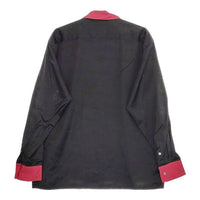 LITTLEBIG 新品 BICOLOR COLLARED SHIRT LB211-SH07 定価35200円 46 長袖シャツ ブラック メンズ リトルビッグ【中古】5-0416M∞