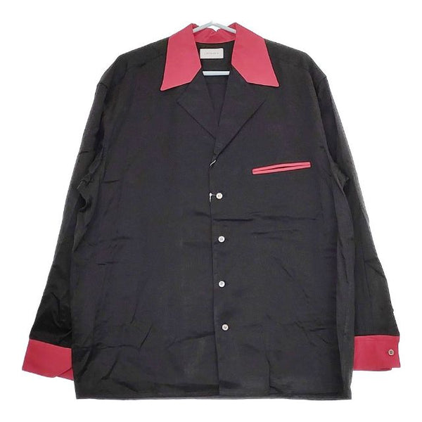 LITTLEBIG 新品 BICOLOR COLLARED SHIRT LB211-SH07 定価35200円 長袖シャツ ブラック メンズ リトルビッグ【中古】5-0416M∞#