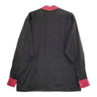 LITTLEBIG 新品 BICOLOR COLLARED SHIRT LB211-SH07 定価35200円 長袖シャツ ブラック メンズ リトルビッグ【中古】5-0416M∞#