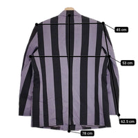 LITTLEBIG 新品 Stripe 6B Double Breasted Jacket 46 定価92400円 テーラードジャケット パープル ブラック リトルビッグ【中古】4-1014T♪