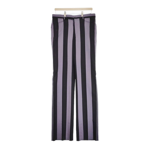 LITTLEBIG 新品 Stripe Straight Trousers LB203-PT06 サイズ46 定価44000円 パンツ パープル ブラック メンズ リトルビッグ【中古】4-1014T♪