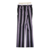 LITTLEBIG 新品 Stripe Straight Trousers LB203-PT06 サイズ46 定価44000円 パンツ パープル ブラック メンズ リトルビッグ【中古】4-1014T♪