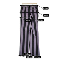 LITTLEBIG 新品 Stripe Straight Trousers LB203-PT06 サイズ46 定価44000円 パンツ パープル ブラック メンズ リトルビッグ【中古】4-1014T♪