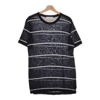 SUGARHILL 新品 STRIPED KNIT TEE 21SSKN01 サイズL 定価25300円 ニット半袖Ｔシャツ カットソー ブラック メンズ シュガーヒル【中古】4-1014S♪