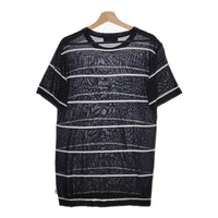 SUGARHILL 新品 STRIPED KNIT TEE 21SSKN01 サイズL 定価25300円 ニット半袖Ｔシャツ カットソー ブラック メンズ シュガーヒル【中古】4-1014S♪