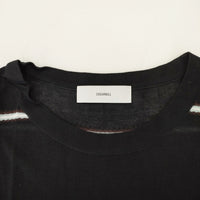 SUGARHILL 新品 STRIPED KNIT TEE 21SSKN01 サイズL 定価25300円 ニット半袖Ｔシャツ カットソー ブラック メンズ シュガーヒル【中古】4-1014S♪