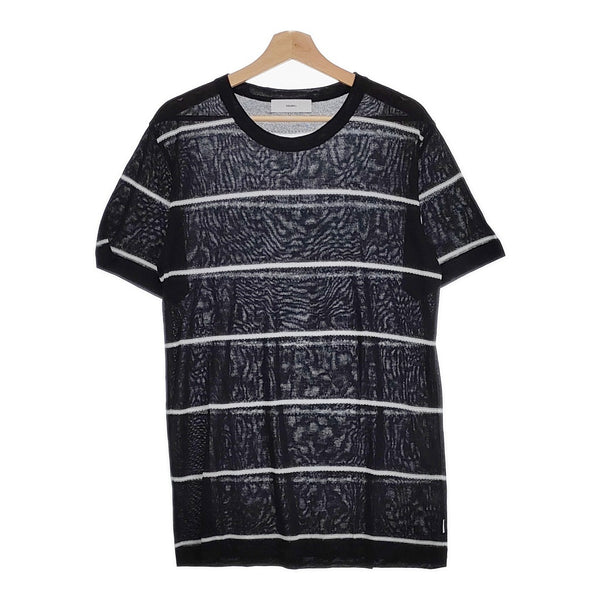 SUGARHILL STRIPED KNIT TEE 21SSKN01 サイズL 定価25300円 ニット 半袖Ｔシャツ カットソー ブラック メンズ シュガーヒル【中古】4-1014S♪