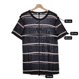 SUGARHILL 新品 STRIPED KNIT TEE 21SSKN01 サイズL 定価25300円 ニット半袖Ｔシャツ カットソー ブラック メンズ シュガーヒル【中古】4-1014S♪