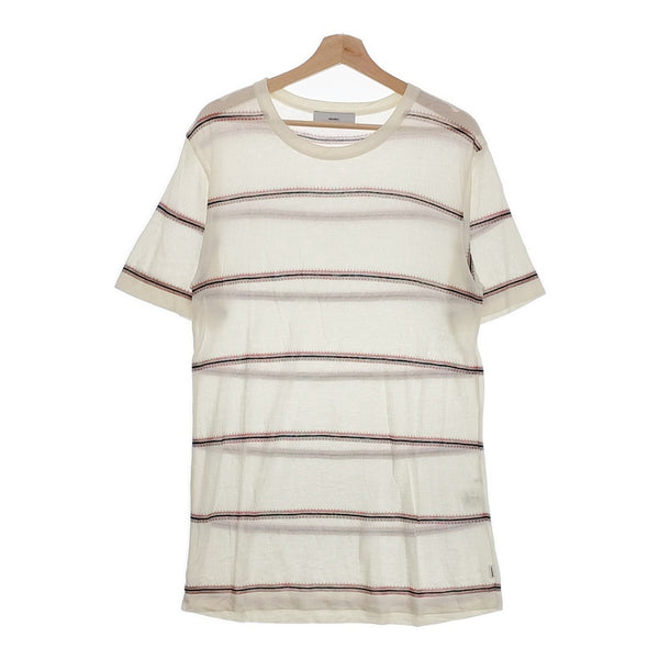 SUGARHILL STRIPED KNIT TEE 21SSKN01 サイズL 定価25300円 ニット半袖Ｔシャツ カットソー ホワイト メンズ シュガーヒル【中古】4-1014S♪