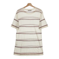 SUGARHILL STRIPED KNIT TEE 21SSKN01 サイズL 定価25300円 ニット半袖Ｔシャツ カットソー ホワイト メンズ シュガーヒル【中古】4-1014S♪