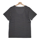 SUGARHILL 20AWTEE02 サイズ2 ボーダー Uネック 半袖Ｔシャツ カットソー ブラック ホワイト メンズ シュガーヒル【中古】4-1014S♪