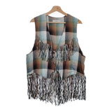 SUGARHILL 新品 OMBRE PANAMA FRINGE VEST 21SSSH07 サイズM 定価58300円 ベスト グリーン ブラウン メンズ シュガーヒル【中古】4-1014M♪#