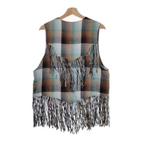 SUGARHILL 新品 OMBRE PANAMA FRINGE VEST 21SSSH07 サイズM 定価58300円 ベスト グリーン ブラウン メンズ シュガーヒル【中古】4-1014M♪#