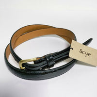 Scye 新品 3321-31309 定価15400円 Press Croco Dress Belt 牛革 サイズM ベルト ブラック メンズ サイ【中古】5-0212G∞