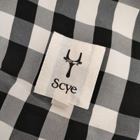 Scye 新品 ギンガムチェックチェスターコート 1121-41026 定価73700円 コート ブラック アイボリー メンズ サイ【中古】5-0416M∞