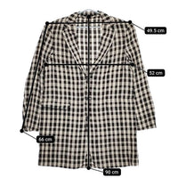 Scye 新品 ギンガムチェックチェスターコート 1121-41026 定価73700円 コート ブラック アイボリー メンズ サイ【中古】5-0416M∞