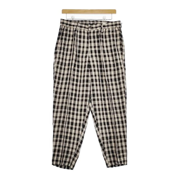 Scye 新品 ギンガムチェックイージーパンツ 1121-81027 定価42900円 38 パンツ ブラック アイボリー メンズ サイ【中古】5-0416M∞