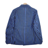 Scye 新品 Border Jacket 1121-41056 サイズ36 定価50600円 ストライプ テーラードジャケット ブルー ブラック メンズ サイ【中古】4-1201M♪
