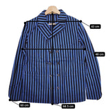 Scye 新品 Border Jacket 1121-41056 サイズ36 定価50600円 ストライプ テーラードジャケット ブルー ブラック メンズ サイ【中古】4-1201M♪