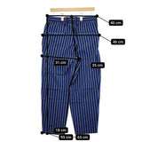 Scye 新品 Border Pants 1121-81057 サイズ38 定価39600円 ストライプ イージー パンツ ブルー ブラック メンズ サイ【中古】4-1201M♪#