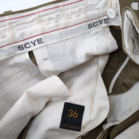 Scye 新品 5220-83546 San Joaquin Cotton Loose Fit Tapered Trousers 36 定価28600円 チノパンツ カーキ レディース サイ【中古】4-1201M♪