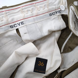 Scye 新品 5220-83546 San Joaquin Cotton Loose Fit Tapered Trousers 36 定価28600円 チノパンツ カーキ レディース サイ【中古】4-1201M♪