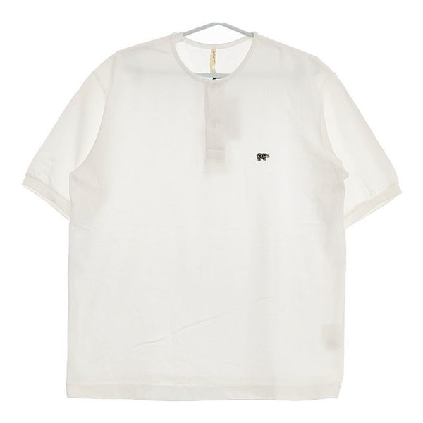 SCYE BASICS 新品 40/1鹿の子 KANOKO-HENLEY 定価14300円 半袖 ポロシャツ ホワイト メンズ サイベーシックス【中古】5-0416S∞
