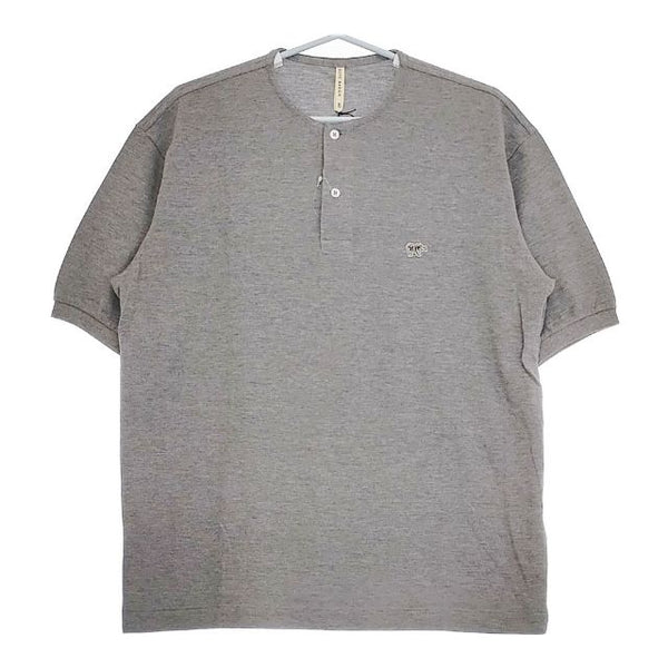 SCYE BASICS 新品 40/1鹿の子 KANOKO-HENLEY 定価14300円 半袖 ポロシャツ グレー メンズ サイベーシックス【中古】5-0416S∞