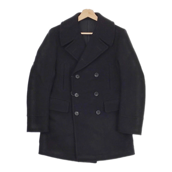 Scye 新品 5121-73560 Pea Coat Super140s サイズ36 メルトン 定価107800円 ピーコート ブラック メンズ サイ【中古】4-1018A♪