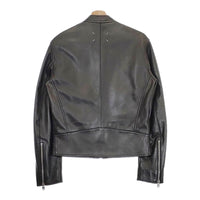 MAISON MARGIELA 5-ZIP LEATHER JACKET ラムレザー 八の字 ハの字  ライダースジャケット ブラック メンズ メゾンマルジェラ【中古】4-1014T♪