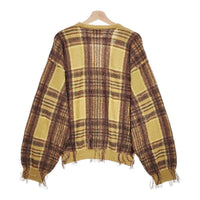 Iroquois 新品 279204 WARP THREAD CHECK KNIT CARDIGAN サイズ2 定価53900円 カーディガン キャメル ブラウン メンズ イロコイ【中古】4-1103T♪