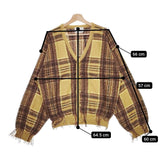 Iroquois 新品 279204 WARP THREAD CHECK KNIT CARDIGAN サイズ2 定価53900円 カーディガン キャメル ブラウン メンズ イロコイ【中古】4-1103T♪