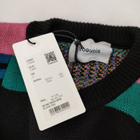 Iroquois 新品 278206 ABSTRACT JQ KNIT サイズ2 マルチカラー 総柄 定価51700円 セーター ニット ブラック メンズ イロコイ【中古】4-1103T♪