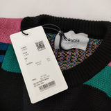 Iroquois 新品 278206 ABSTRACT JQ KNIT サイズ2 マルチカラー 総柄 定価51700円 セーター ニット ブラック メンズ イロコイ【中古】4-1103T♪