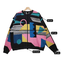 Iroquois 新品 278206 ABSTRACT JQ KNIT サイズ2 マルチカラー 総柄 定価51700円 セーター ニット ブラック メンズ イロコイ【中古】4-1103T♪