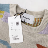 Iroquois 未使用品 278206 ABSTRACT JQ KNIT サイズ2 マルチカラー 総柄 定価51700円 セーター ニット グレー メンズ イロコイ【中古】4-1103T♪