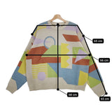 Iroquois 未使用品 278206 ABSTRACT JQ KNIT サイズ2 マルチカラー 総柄 定価51700円 セーター ニット グレー メンズ イロコイ【中古】4-1103T♪