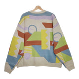 Iroquois 新品 278206 ABSTRACT JQ KNIT サイズ2 マルチカラー 総柄 定価51700円 セーター ニット グレー メンズ イロコイ【中古】4-1103T♪