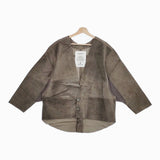 varde77 新品 PIG LEATHER DESIGN CARDIGAN 定価58080円 カーディガン ダークブラウン メンズ バルデセブンティセブン【中古】4-1103T♪