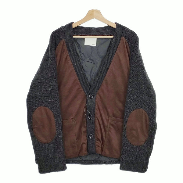 varde77 新品 POLYNUBUCK&COTTON KNIT CARDIGAN 定価43780円 カーディガン ブラック ブラウン メンズ バルデセブンティセブン【中古】4-1103T♪