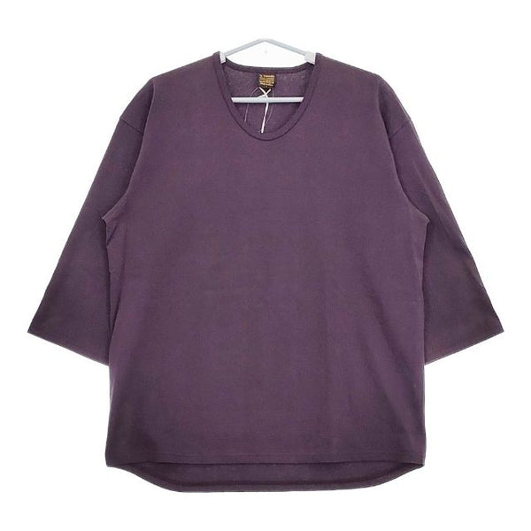 A VONTADE 新品 七分袖 VTD-0511-CS 定価8250円 コットン サイズL Ｔシャツ カットソー パープル メンズ アボンタージ【中古】5-0426M∞