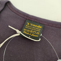 A VONTADE 新品 七分袖 VTD-0511-CS 定価8250円 コットン サイズS Ｔシャツ カットソー パープル メンズ アボンタージ【中古】5-0426M∞