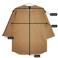 A VONTADE 新品 七分袖 VTD-0511-CS 定価8250円 コットン サイズM Ｔシャツ カットソー ベージュ メンズ アボンタージ【中古】5-0426M∞#