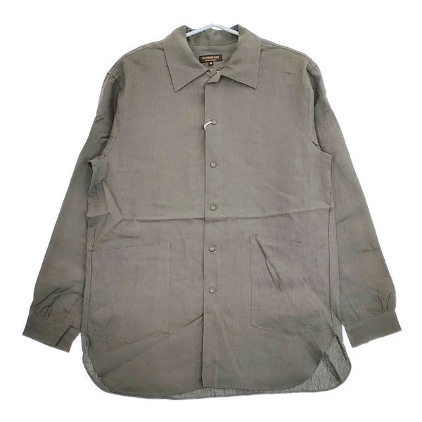 A VONTADE 新品 Gardener Shirt Jacket 定価24200円 VTD-03111-SH リネン サイズS 長袖シャツ カーキ メンズ アボンタージ【中古】5-0426M∞#
