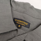 A VONTADE 新品 Gardener Shirt Jacket 定価24200円 VTD-03111-SH リネン サイズS 長袖シャツ カーキ メンズ アボンタージ【中古】5-0426M∞