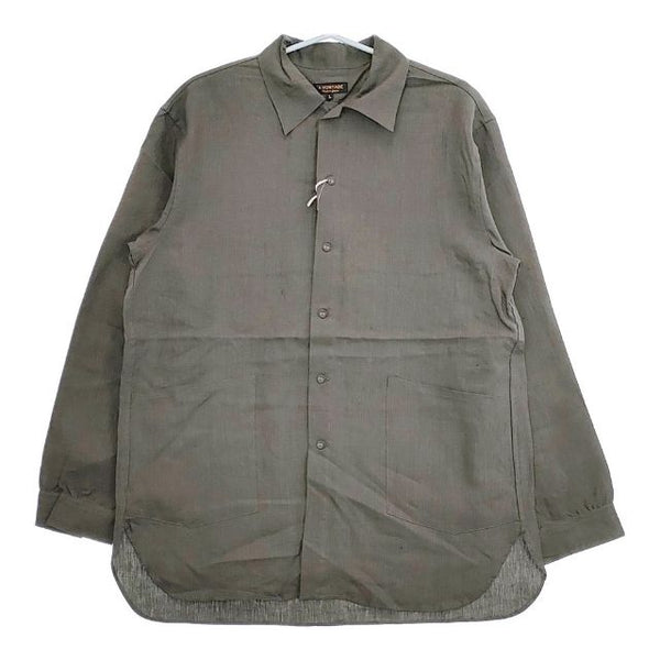 A VONTADE 新品 Gardener Shirt Jacket 定価24200円 VTD-03111-SH リネン サイズL 長袖シャツ カーキ メンズ アボンタージ【中古】5-0426M∞